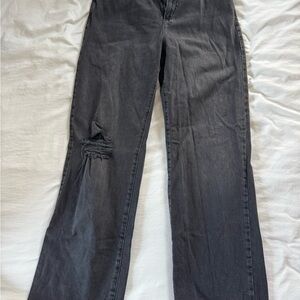 Garage Black Distressed Flare Jeans